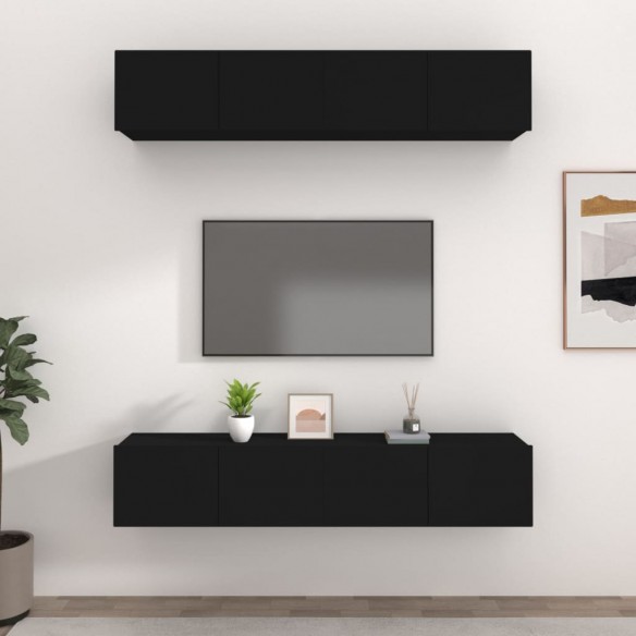 Meubles TV 4 pcs Noir 80x30x30 cm 