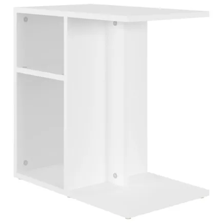Table d'appoint Blanc 50x30x50 cm Aggloméré 2