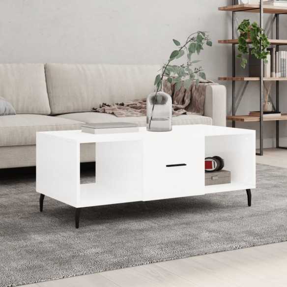 Table basse Blanc brillant 102x50x40 cm 