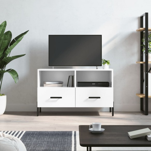 Meuble TV Blanc brillant 80x36x50 cm 