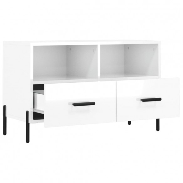 Meuble TV Blanc brillant 80x36x50 cm 