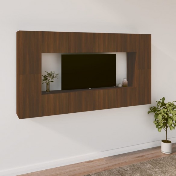Ensemble de meubles TV 8 pcs Chêne marron 
