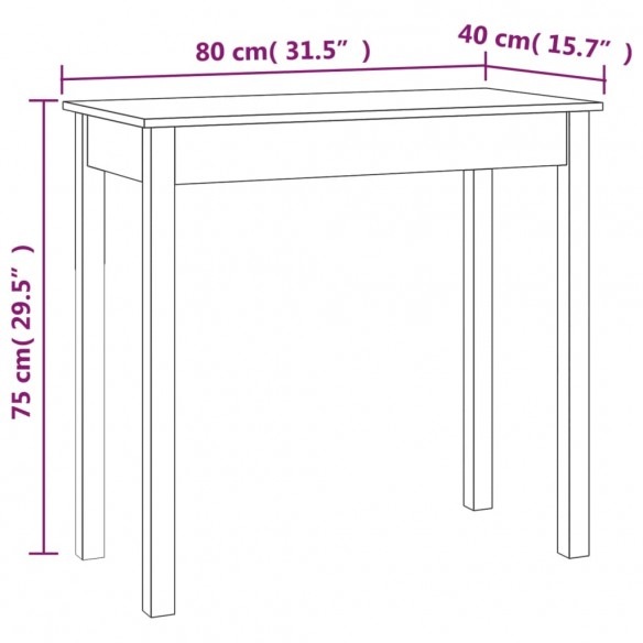 Table console 80x40x75 cm Bois massif de pin Table console 80x40x75 cm Bois massif de pin
