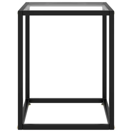 Table basse Noir avec verre trempé 40x40x50 cm 2