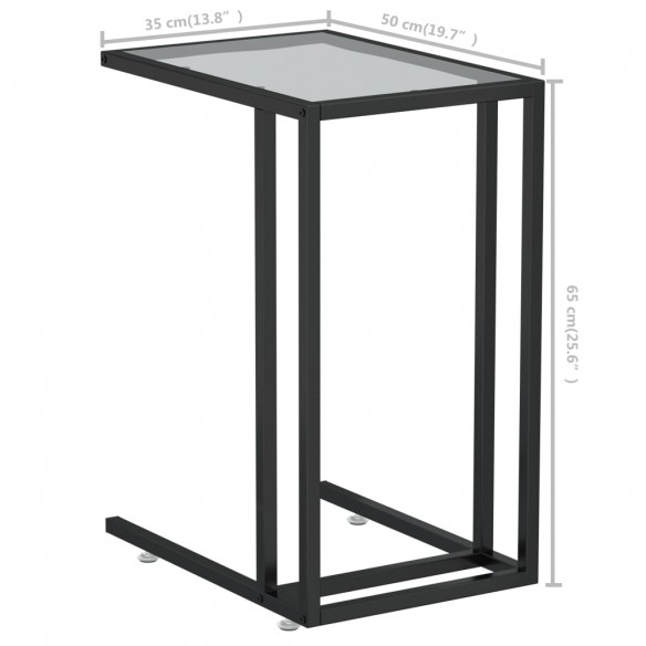 Table d'appoint ordinateur Transparent 50x35x65 cm Verre trempé Table d'appoint ordinateur Transparent 50x35x65 cm Verre trempé