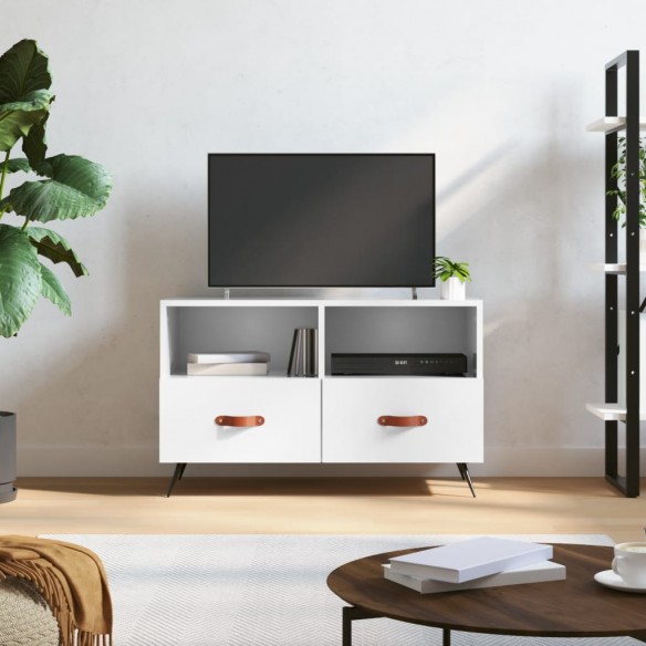 Meuble TV Blanc brillant 80x36x50 cm 
