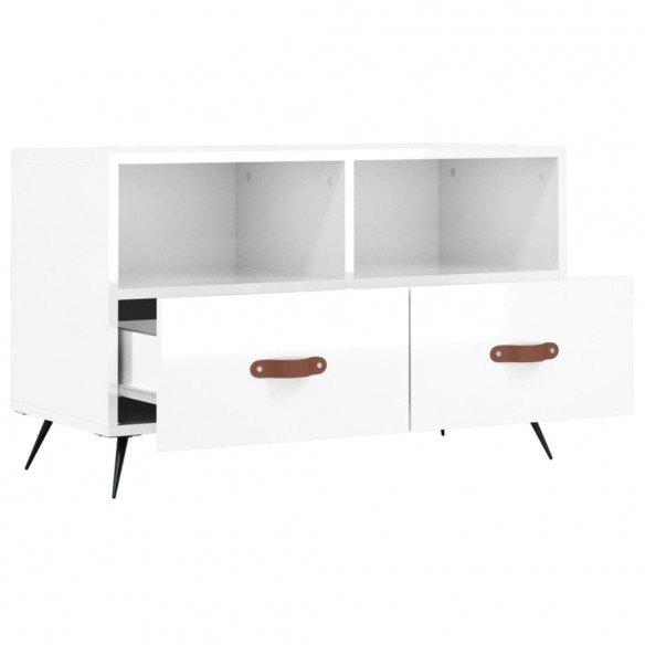 Meuble TV Blanc brillant 80x36x50 cm 