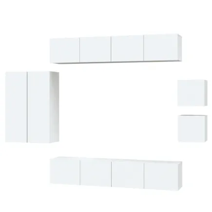 Ensemble de meubles TV 8 pcs Blanc  2