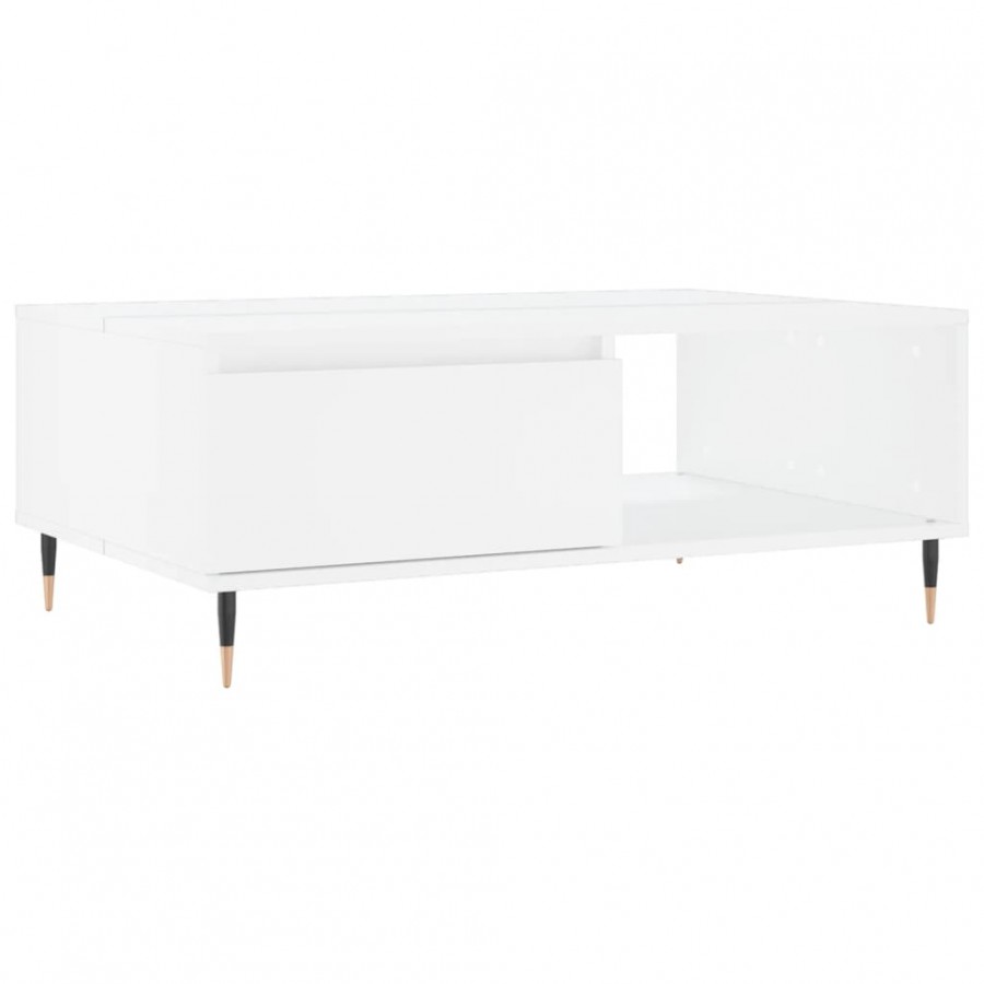 Table basse blanc 90x60x35 cm bois d'ingénierie