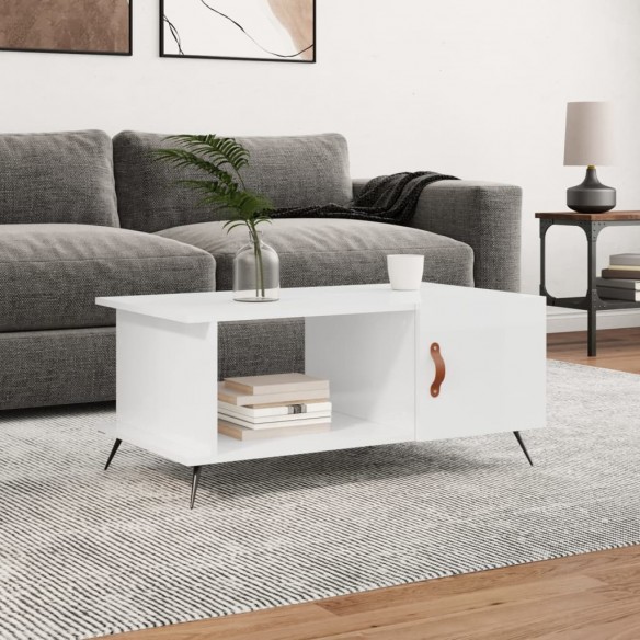 Table basse Blanc brillant 90x50x40 cm 