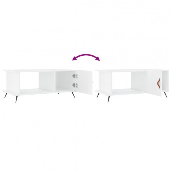 Table basse Blanc brillant 90x50x40 cm 