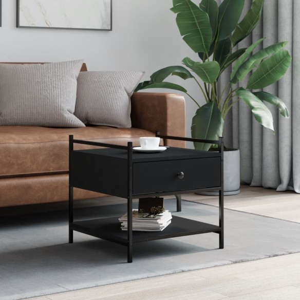 Table basse noir 50x50x50 cm bois d'ingénierie