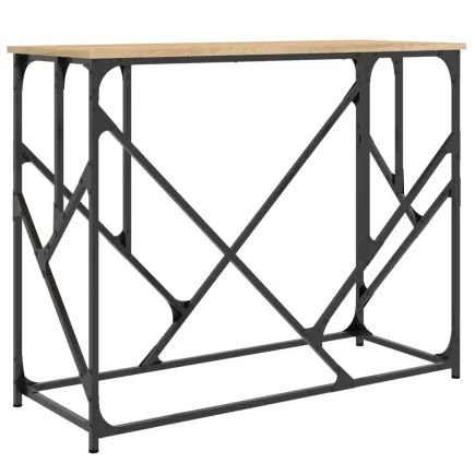 Table console chêne sonoma 100x40x80 cm bois d'ingénierie 2