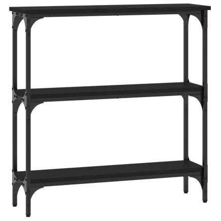 Table console noir 75x22,5x75 cm bois d'ingénierie 2