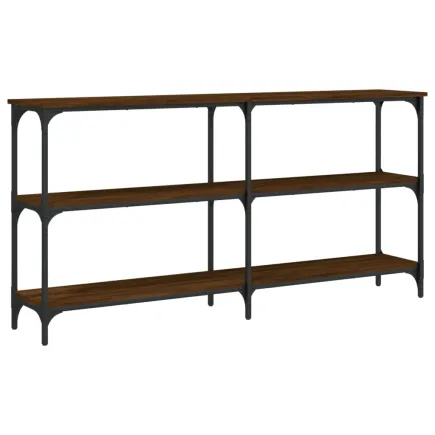 Table console chêne marron 150x29x75 cm bois d'ingénierie 2