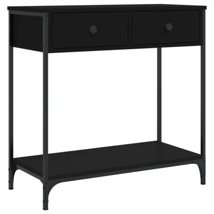 Table console noir 75x34,5x75 cm bois d'ingénierie 2