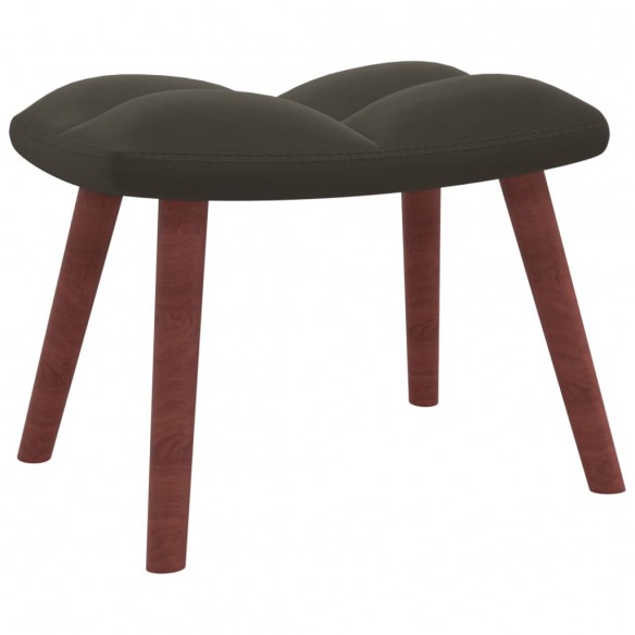 Chaise à bascule avec repose-pied Gris foncé Velours Chaise à bascule avec repose-pied Gris foncé Velours