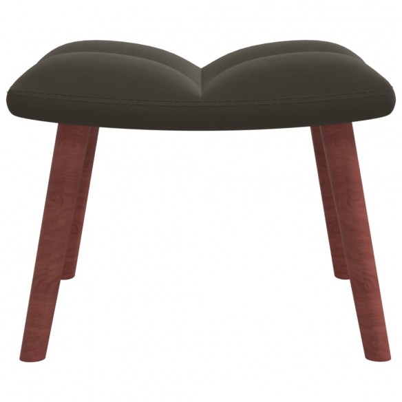 Chaise à bascule avec repose-pied Gris foncé Velours Chaise à bascule avec repose-pied Gris foncé Velours