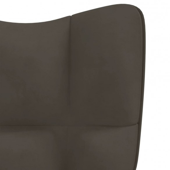 Chaise à bascule avec repose-pied Gris foncé Velours Chaise à bascule avec repose-pied Gris foncé Velours