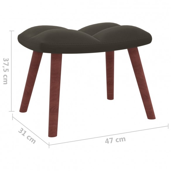 Chaise à bascule avec repose-pied Gris foncé Velours Chaise à bascule avec repose-pied Gris foncé Velours