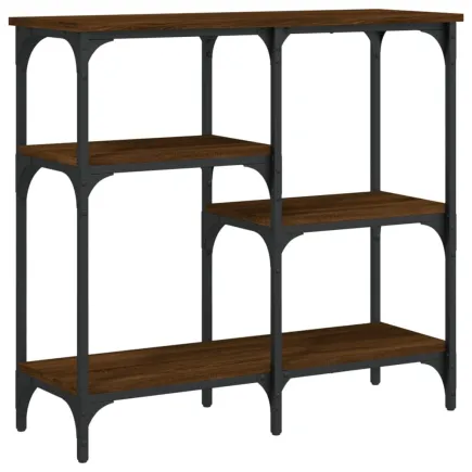 Table console chêne marron 80x29x75 cm  2