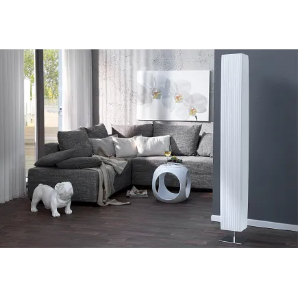 Lampadaire rectangulaire 160cm en tissu de latex plissé blanc 2