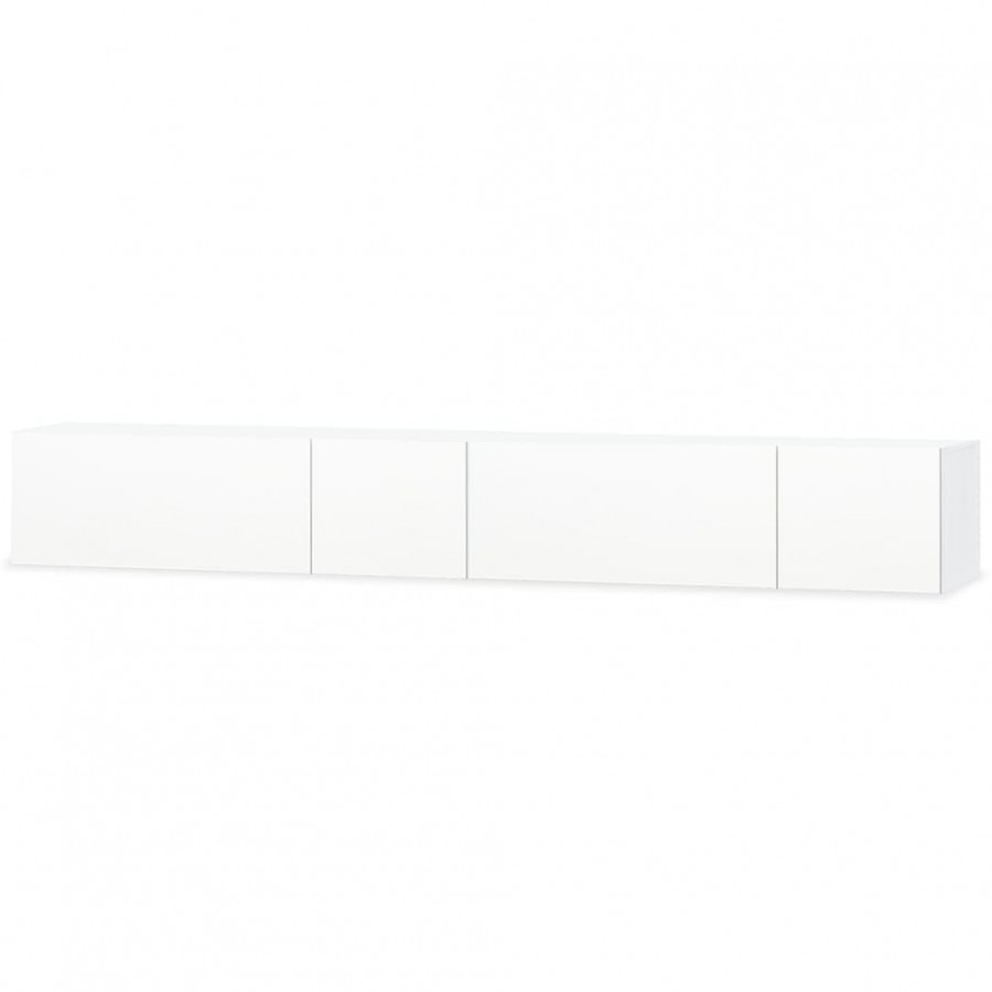 Meuble TV 2 pcs Aggloméré 120 x 40 x 34 cm Blanc brillant