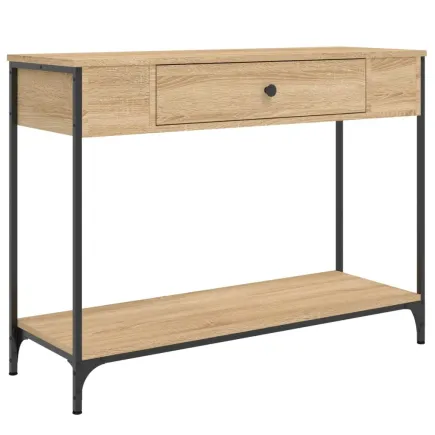 Table console chêne sonoma 100x34,5x75 cm bois d'ingénierie 2