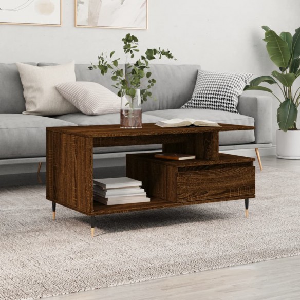 Table basse Chêne marron 90x49x45 cm 