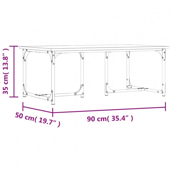 Table basse Chêne marron 90x50x35 cm 