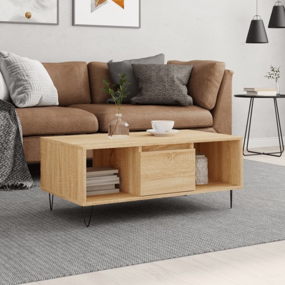 Table basse Chêne sonoma 90x50x36,5 cm 