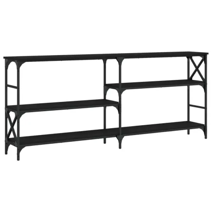 Table console noir 180x29x76,5 cm bois d'ingénierie 2