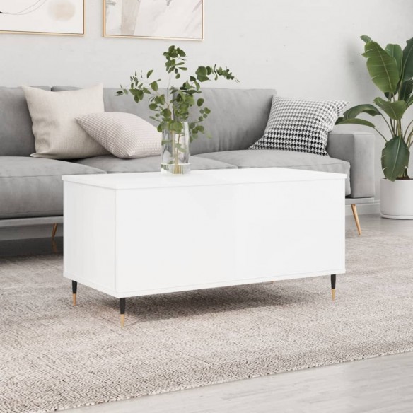 Table basse Blanc brillant 90x44,5x45 cm 