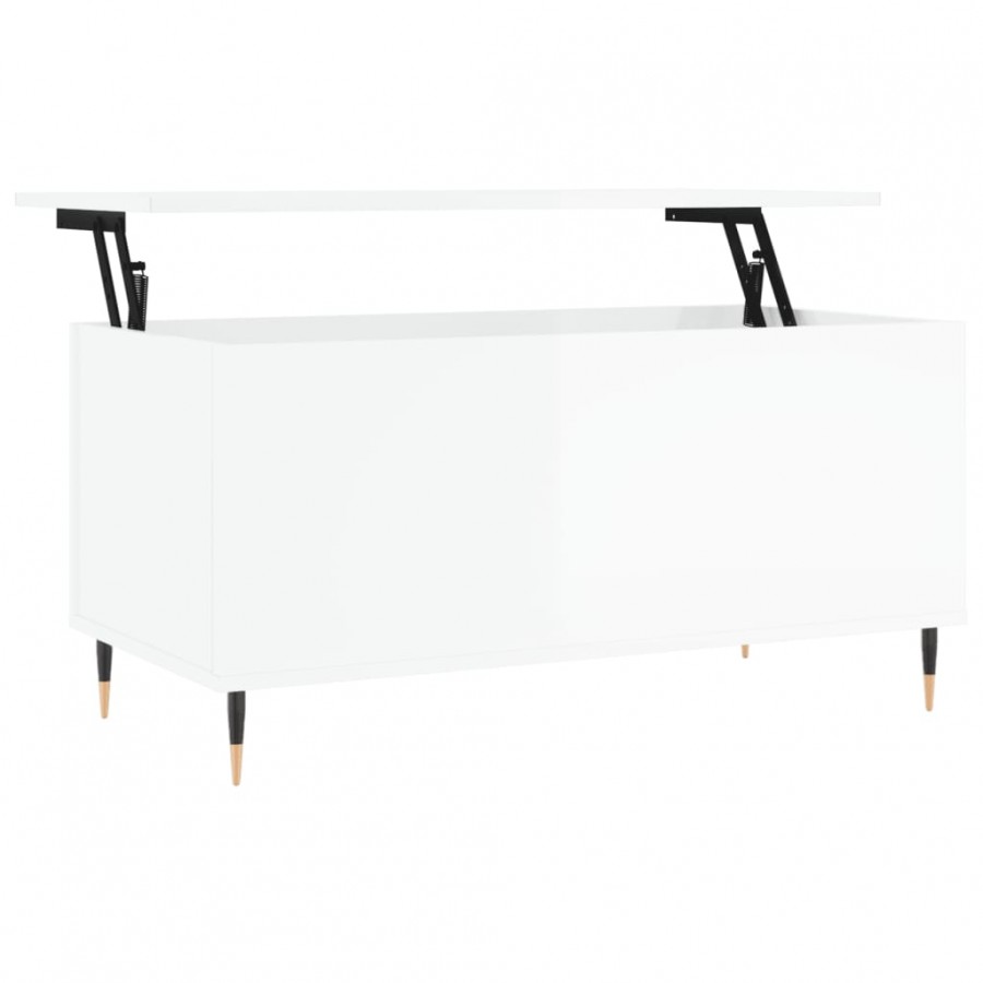 Table basse Blanc brillant 90x44,5x45 cm 