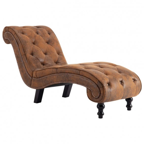 Chaise longue Marron Similicuir daim Chaise longue Marron Similicuir daim