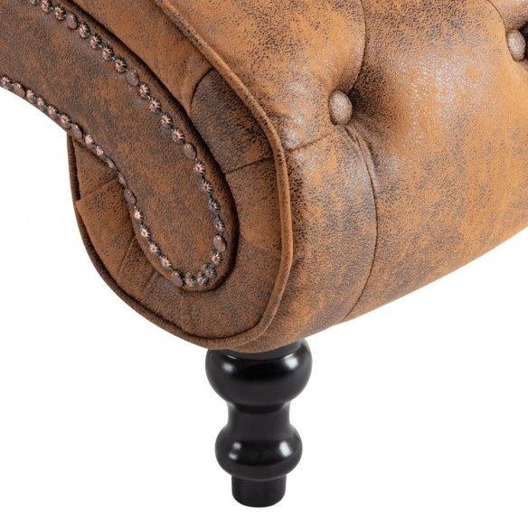 Chaise longue Marron Similicuir daim Chaise longue Marron Similicuir daim