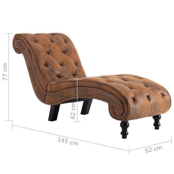 Chaise longue Marron Similicuir daim Chaise longue Marron Similicuir daim