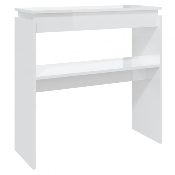 Table console Blanc brillant 80x30x80 cm Aggloméré Table console Blanc brillant 80x30x80 cm Aggloméré