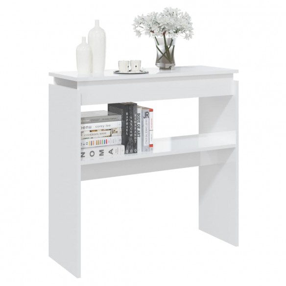 Table console Blanc brillant 80x30x80 cm Aggloméré Table console Blanc brillant 80x30x80 cm Aggloméré