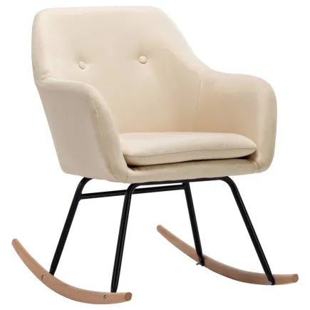 Chaise à bascule Crème Tissu 2