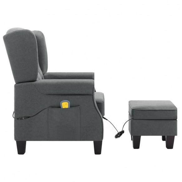 Fauteuil de massage avec repose-pied Gris clair Tissu Fauteuil de massage avec repose-pied Gris clair Tissu