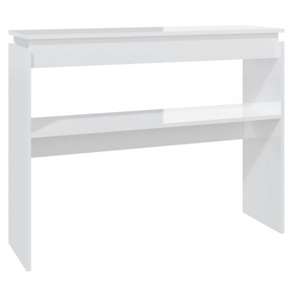Table console Blanc brillant 102x30x80 cm Aggloméré Table console Blanc brillant 102x30x80 cm Aggloméré