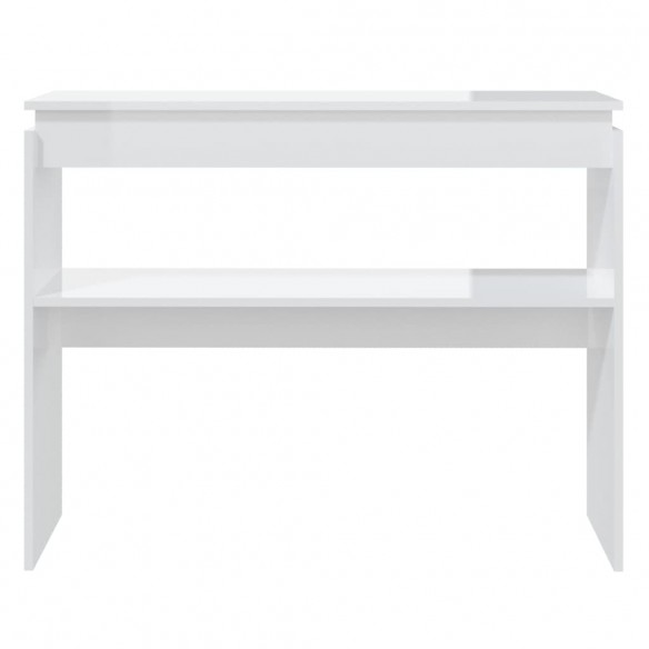 Table console Blanc brillant 102x30x80 cm Aggloméré Table console Blanc brillant 102x30x80 cm Aggloméré