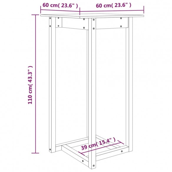 Table de bar 60x60x110 cm Bois massif de pin Table de bar 60x60x110 cm Bois massif de pin