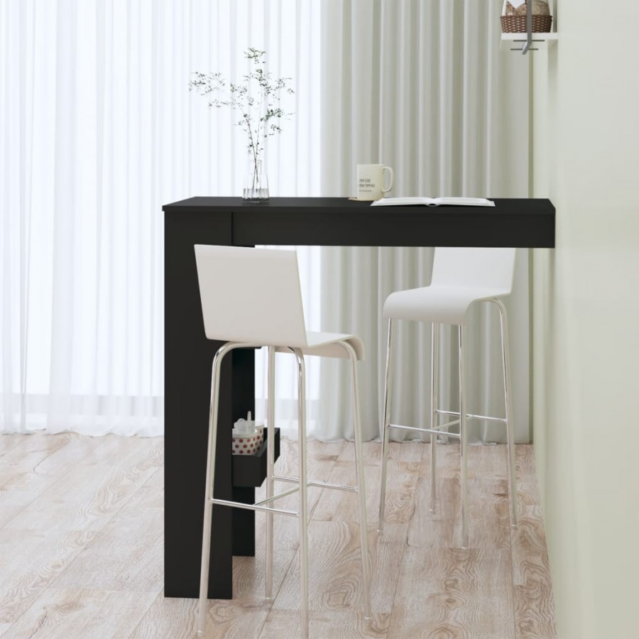 Table de bar murale Noir 102x45x103,5 cm