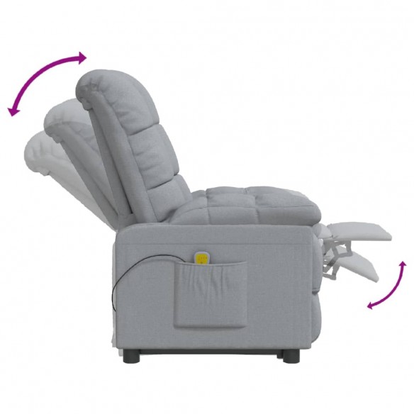 Fauteuil de massage Gris clair Tissu Fauteuil de massage Gris clair Tissu