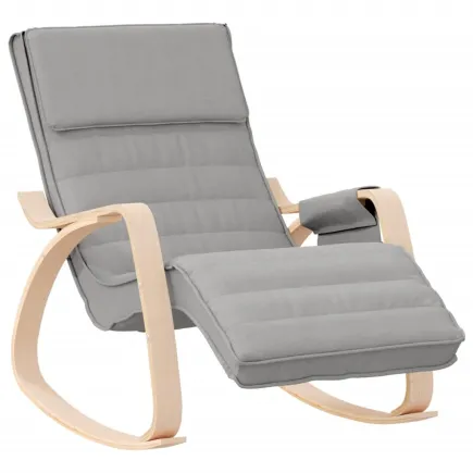 Chaise à bascule Gris clair Tissu 2