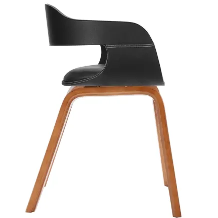 Chaise de salle à manger Bois courbé et similicuir 2