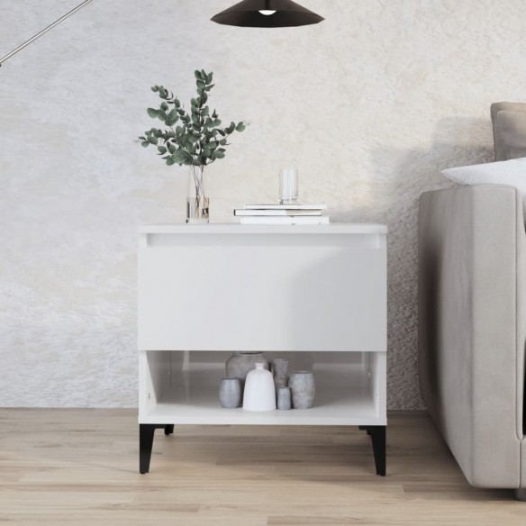 Table d'appoint Blanc brillant 50x46x50 cm 