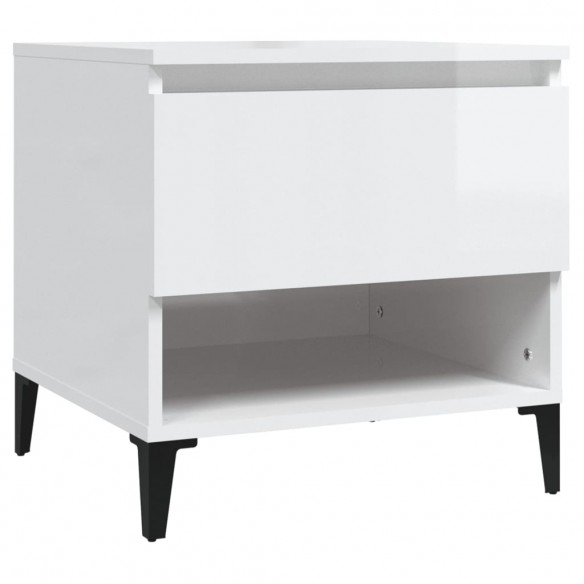 Table d'appoint Blanc brillant 50x46x50 cm  Table d'appoint Blanc brillant 50x46x50 cm